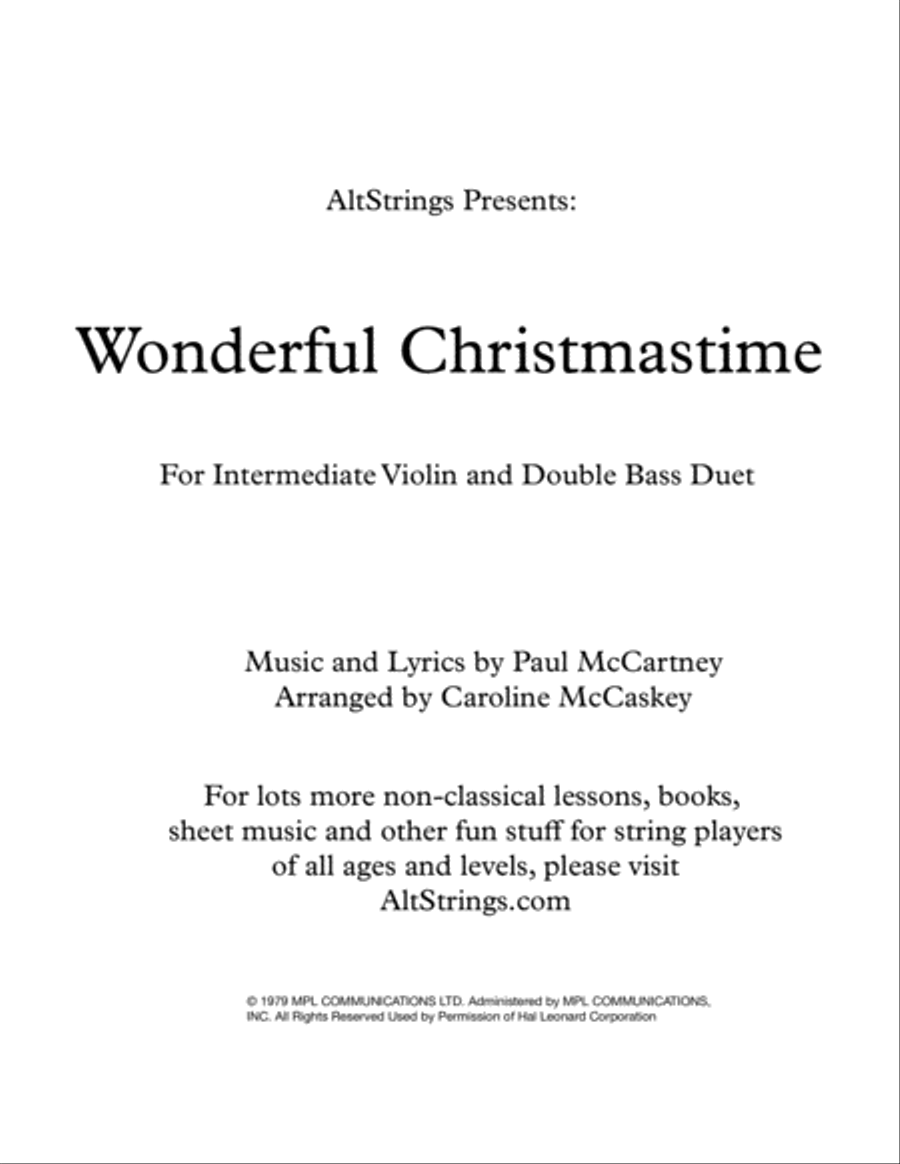Wonderful Christmastime String Duet scores gallery preview page 1