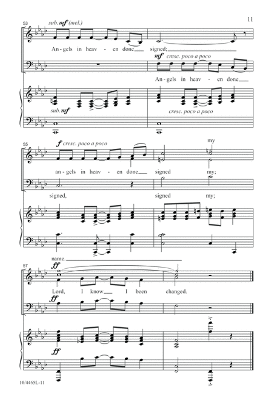 Lord, I Know I Been Changed 3-Part scores gallery preview page 11