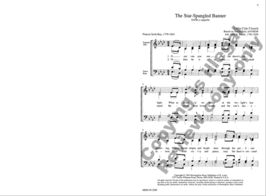 Two National Anthems 4-Part scores gallery preview page 5
