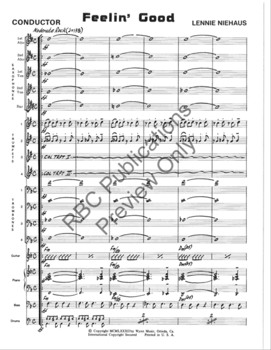 Feeling Good (Score) Feeling Good (Score) Jazz Ensemble scores gallery preview page 4