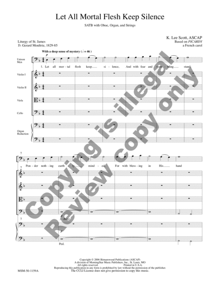 Let All Mortal Flesh Keep Silence from Sing the Songs of Bethlehem (Orchestra Score)