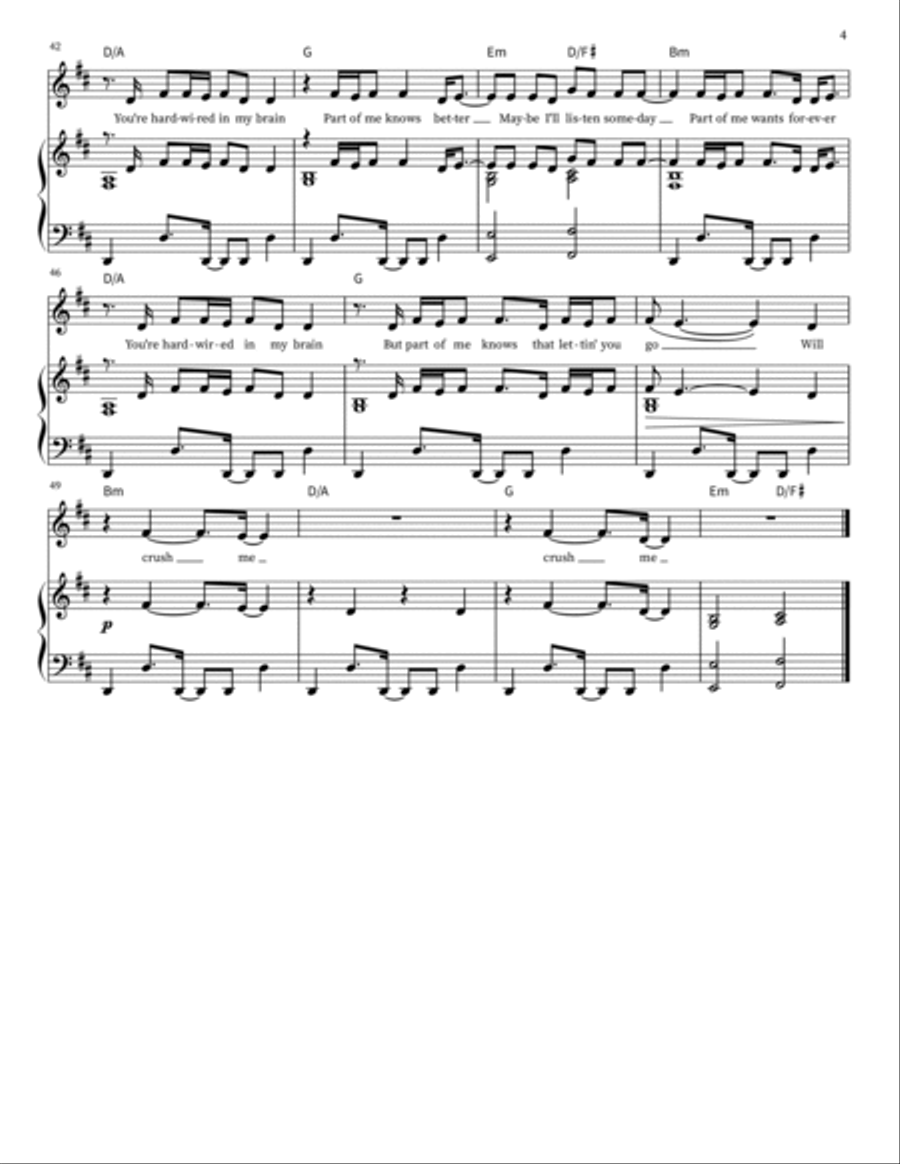 Crush Piano, Vocal, Guitar scores gallery preview page 4