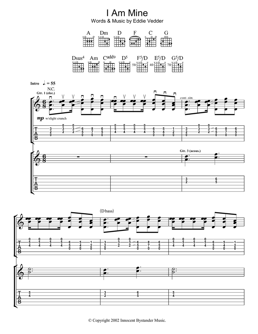 I Am Mine I Am Mine Acoustic Guitar scores gallery preview page 1