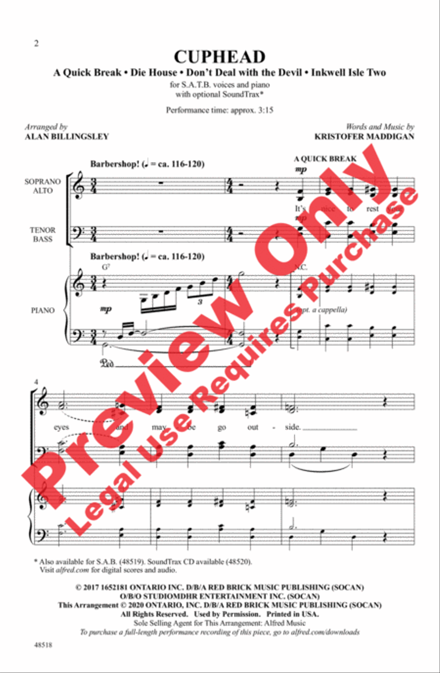 Cuphead Cuphead 4-Part scores gallery preview page 2
