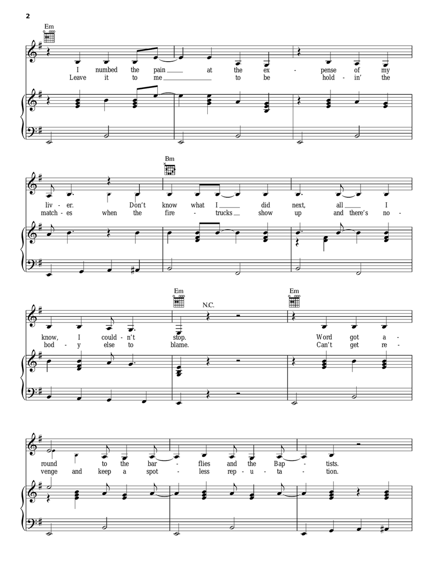 Mama's Broken Heart Piano, Vocal, Guitar scores gallery preview page 2