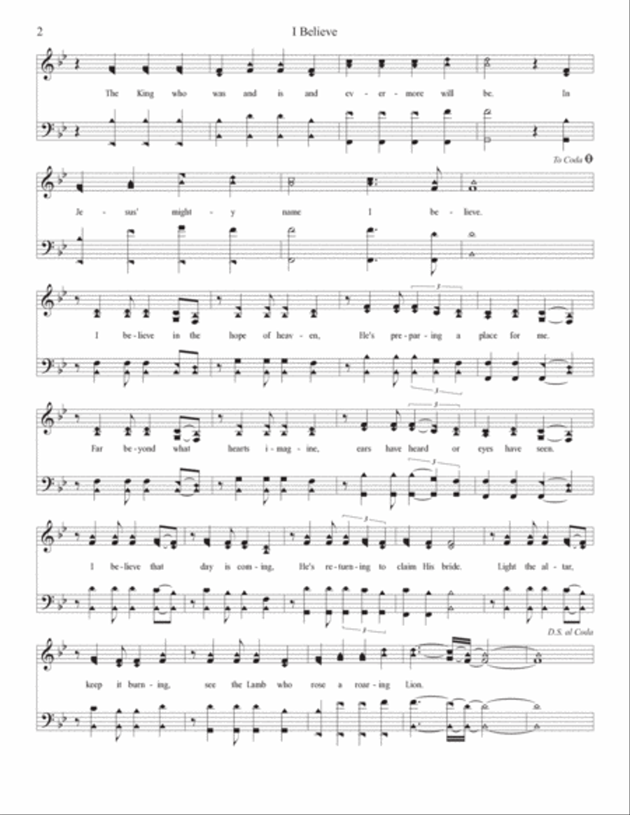 I Believe 4-Part scores gallery preview page 2