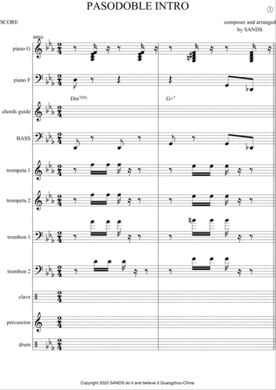 PASODOBLE intro Small Ensemble scores gallery preview page 1