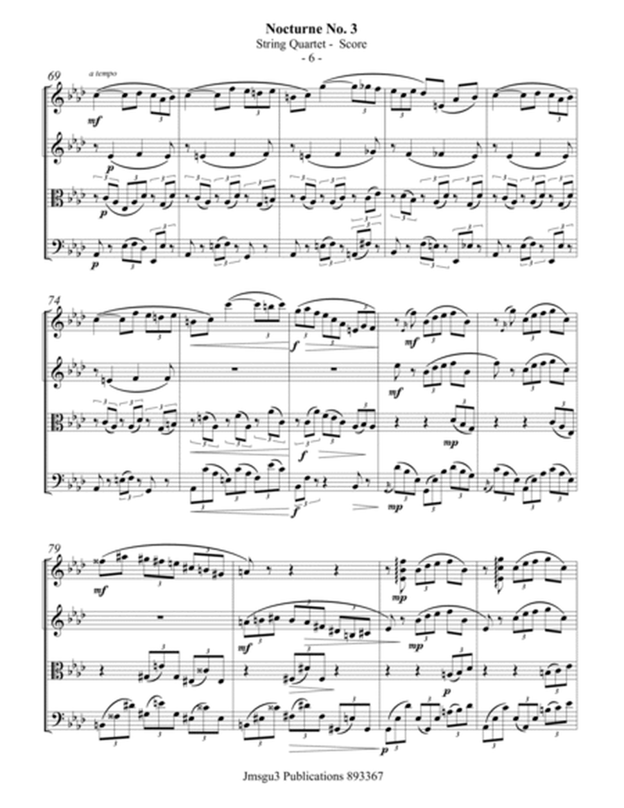 Fauré: Nocturne Op. 33 No. 3 for String Quartet image number null