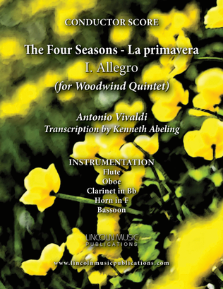 Book cover for Vivaldi - La primavera - I. Allegro from The Four Seasons (for Woodwind Quintet)