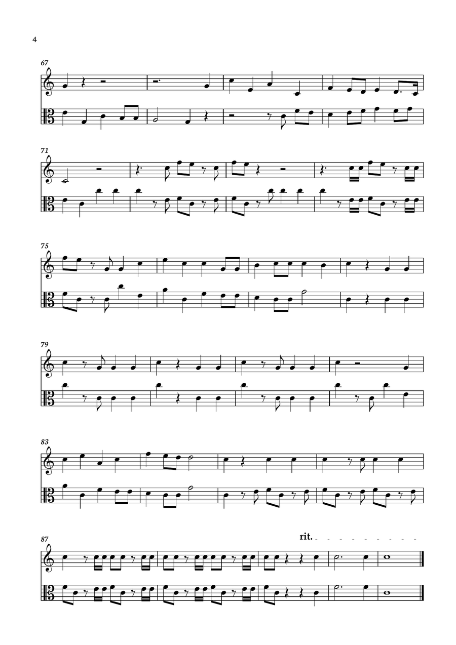 Hallelujah from Handel's Messiah for violin and viola String Duet scores gallery preview page 4