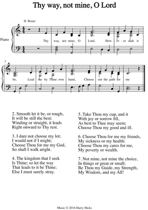 Thy way, not mine. A new tune to a wonderful old hymn.