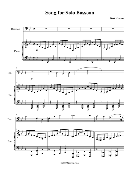 Song for solo Bassoon and Piano image number null