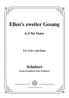 Book cover for Schubert-Ellens Gesang II,Op.52 No.2,in E flat Major,for Voice&Piano