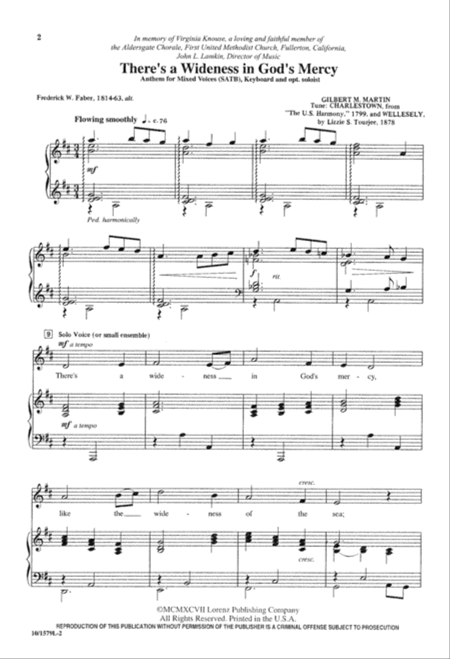 There's a Wideness in God's Mercy 4-Part scores gallery preview page 2