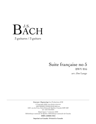 Book cover for Suite française no 5, BWV 816