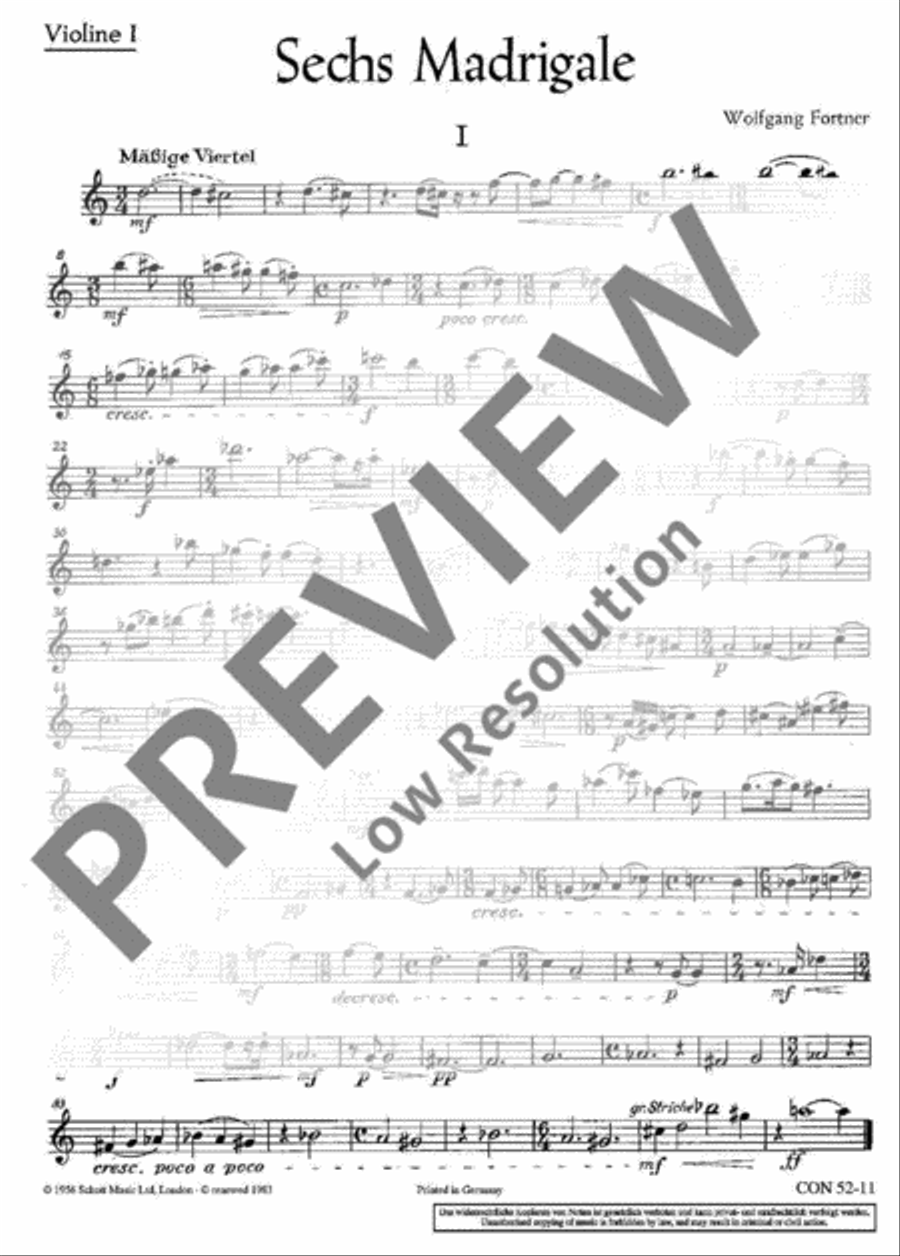 Six Madrigals Violin scores gallery preview page 2