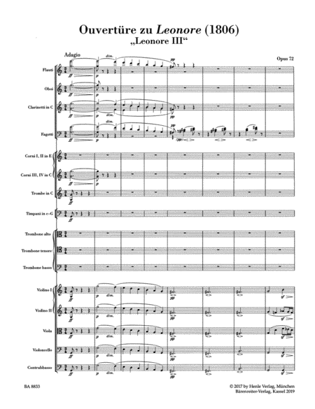 Leonore Overture for Orchestra no. 3 (1806)