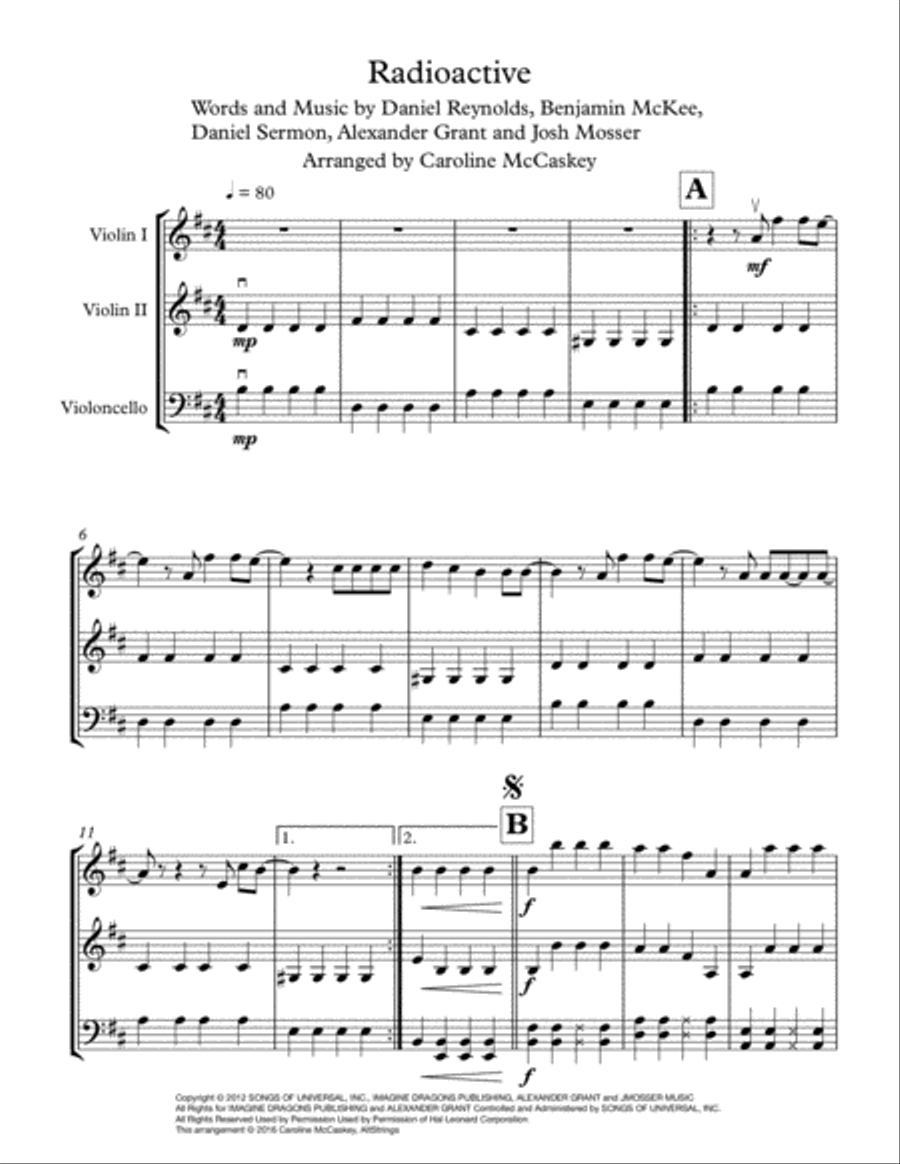 Radioactive Radioactive String Trio scores gallery preview page 3