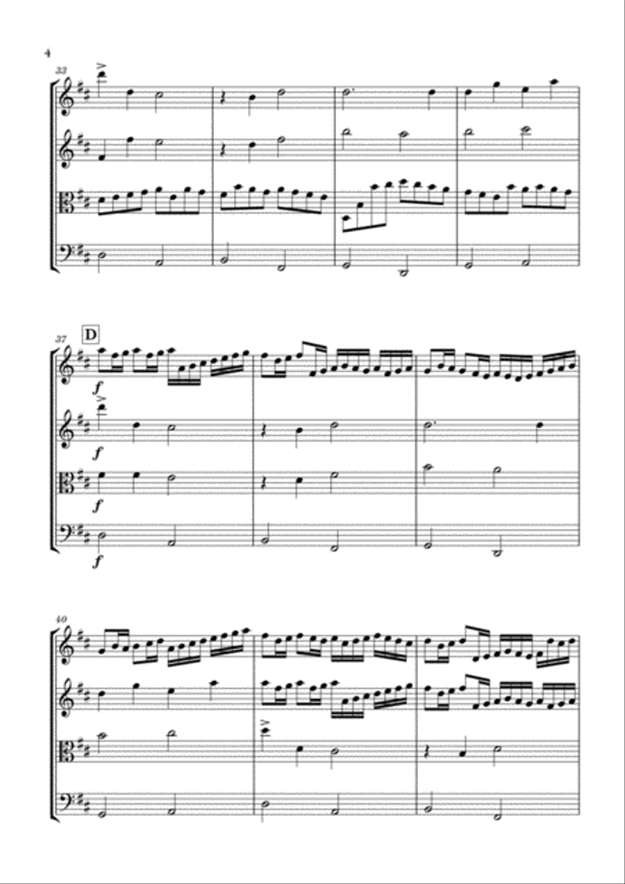 Canon in D for String Quartet (Best version) String Quartet scores gallery preview page 4