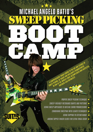 Book cover for Guitar World -- Michael Angelo Batio's Sweep Picking Boot Camp