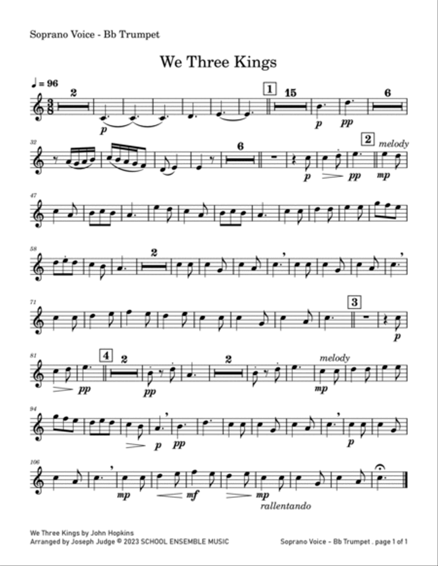 We Three Kings for Brass Quartet in Schools Brass Quartet scores gallery preview page 6