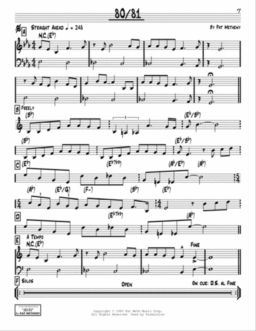 The Pat Metheny Real Book Piano scores gallery preview page 4