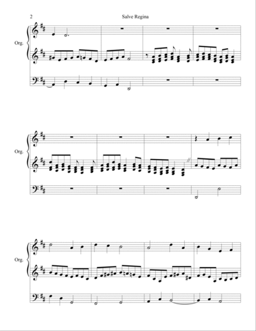 Salve Regina Salve Regina Organ Solo scores gallery preview page 2