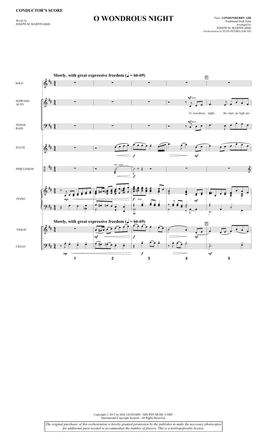 O Wondrous Night - Full Score Choir scores gallery preview page 1