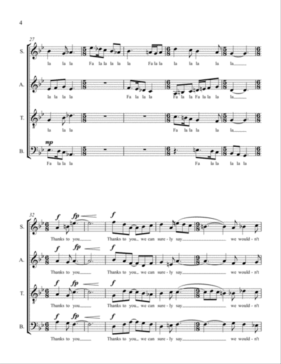 Greeting Card Madrigals 4-Part scores gallery preview page 4