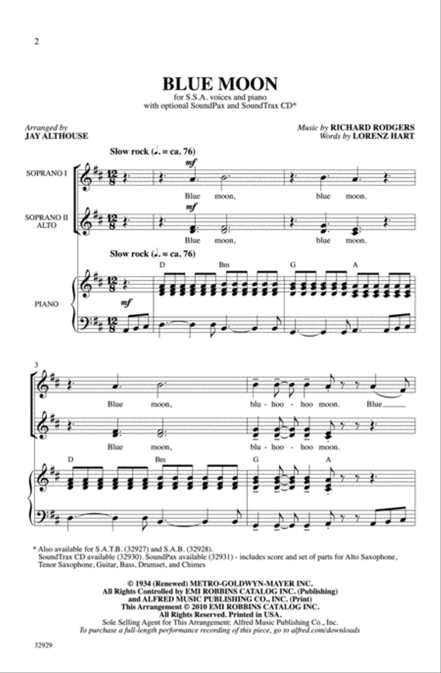 Blue Moon Women's Choir scores gallery preview page 2