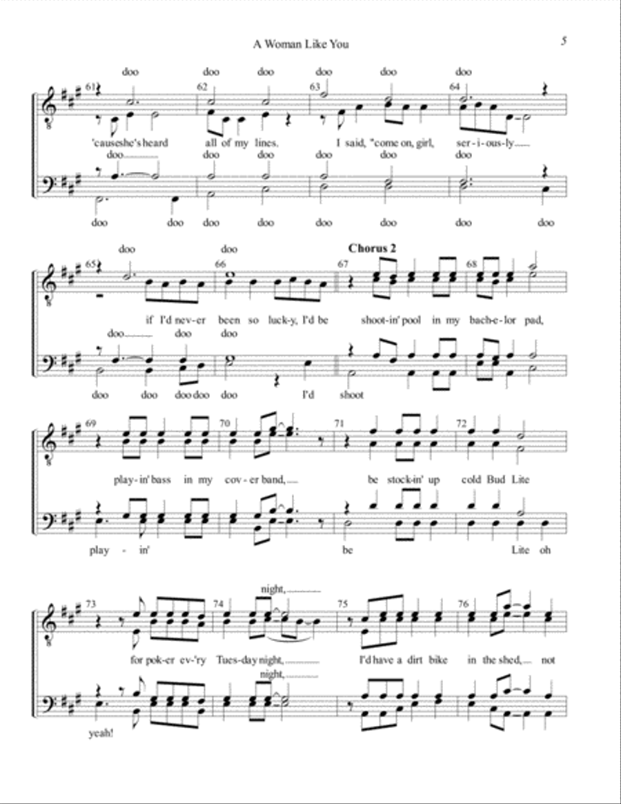 A Woman Like You TTBB scores gallery preview page 5