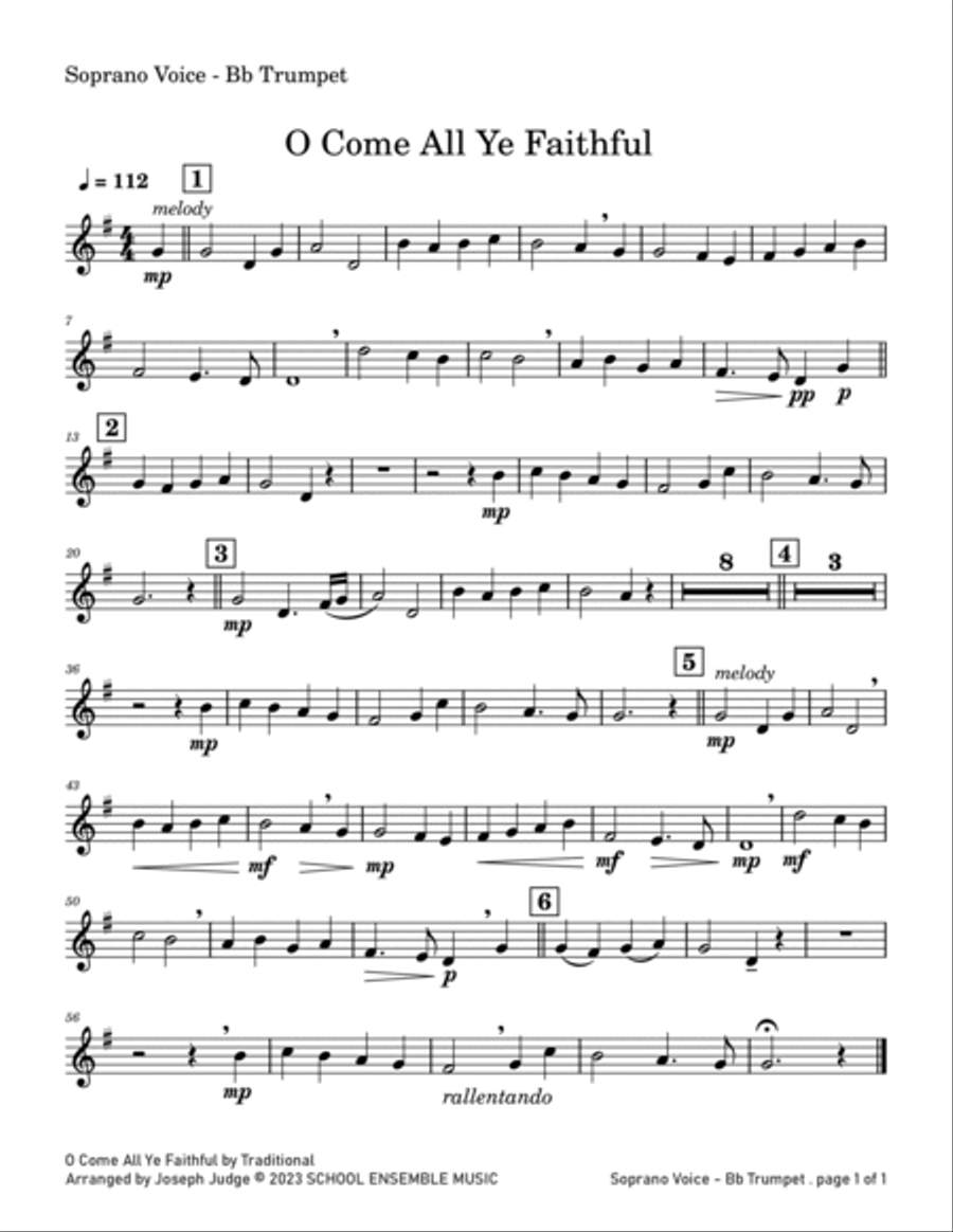 O Come All Ye Faithfull for Brass Quartet in Schools Brass Quartet scores gallery preview page 5