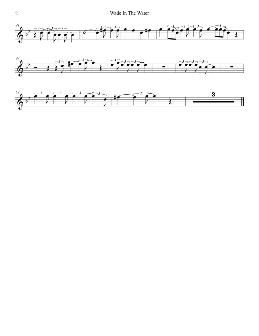 Wade In The Water (Duet for Flute and Bb-Clarinet) Woodwind Duet scores gallery preview page 6