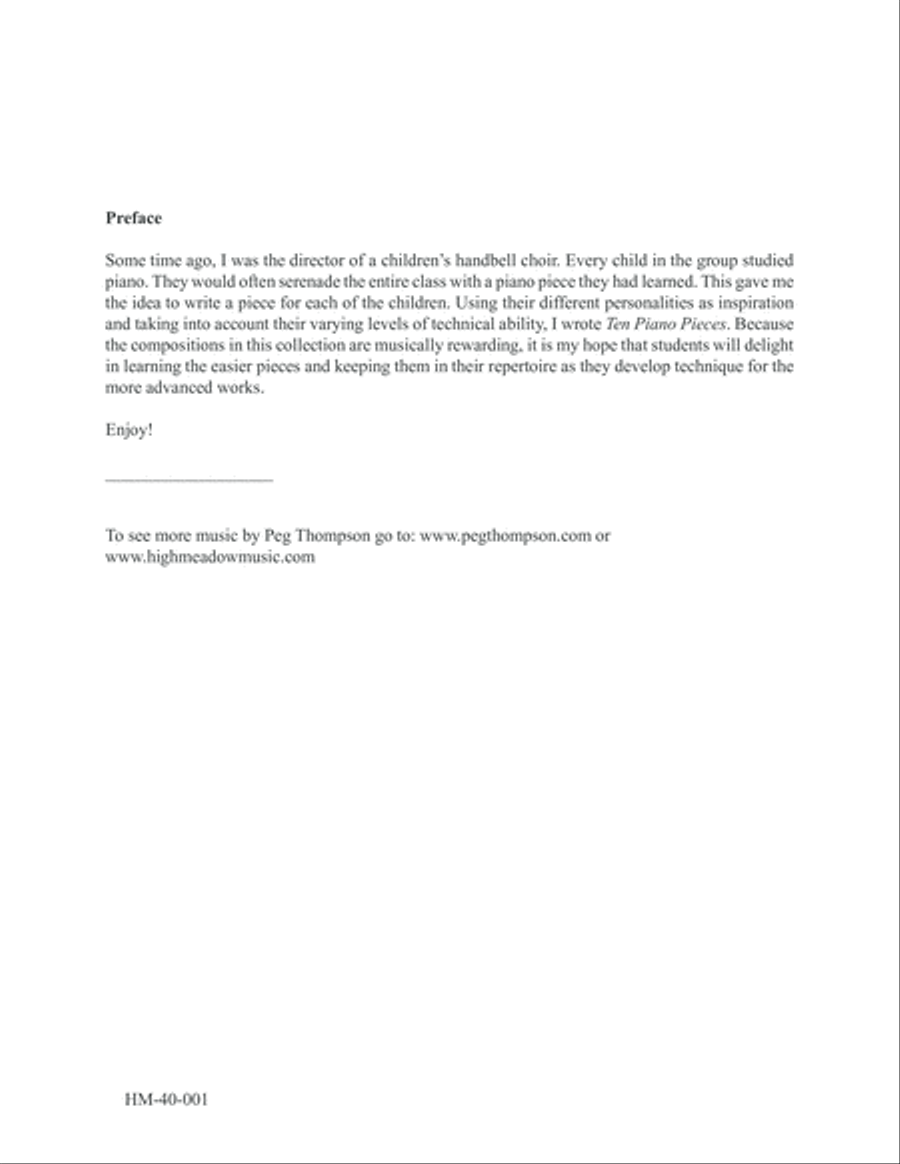 Ten Piano Pieces Ten Piano Pieces Piano Method scores gallery preview page 2