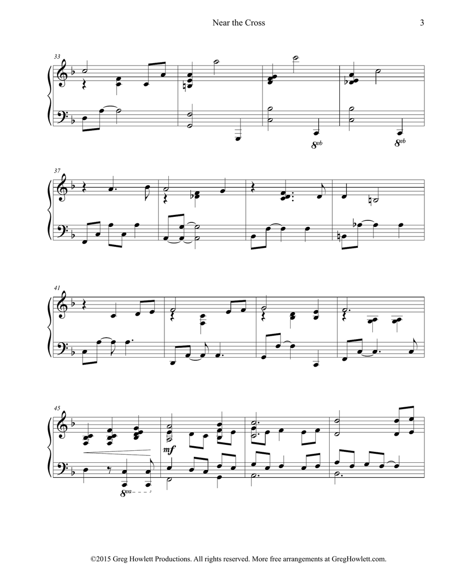 Near the Cross Near the Cross Piano Solo scores gallery preview page 3