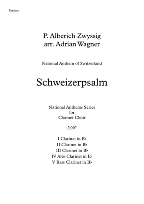 Book cover for "Schweizerpsalm" (National Anthem of Switzerland) Clarinet Choir arr. Adrian Wagner
