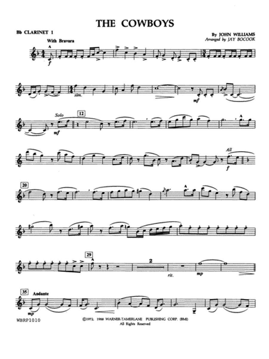 The Cowboys: 1st B-flat Clarinet