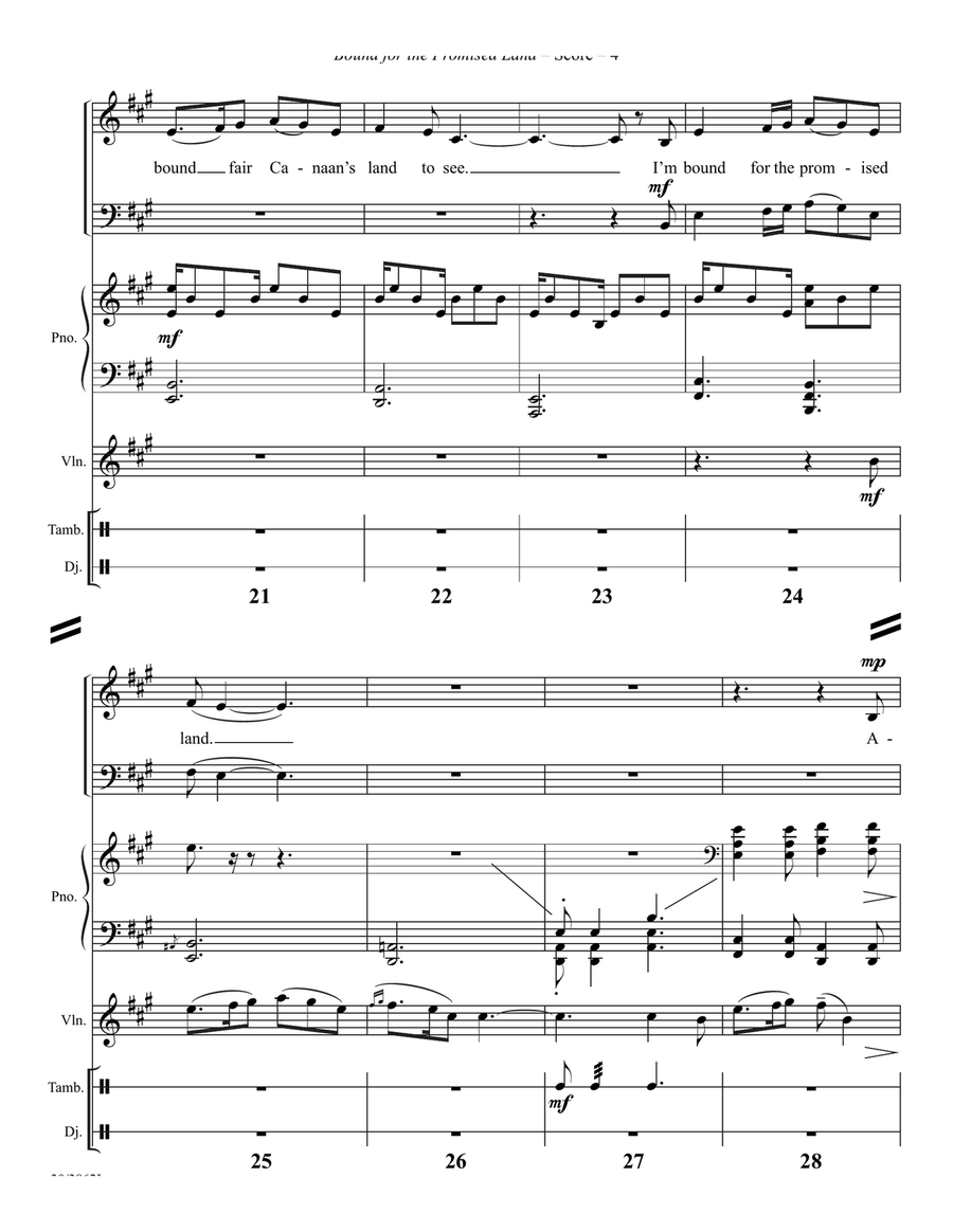 Bound for the Promised Land - Downloadable Score and Parts Set of Parts scores gallery preview page 6
