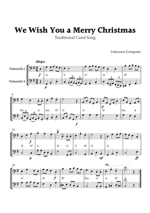 We Wish you a Merry Christmas Cello Duet with Chords