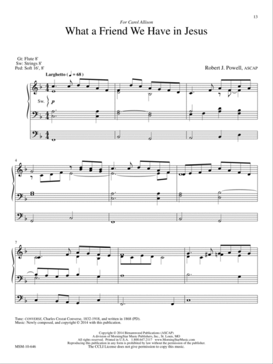 Prayerful Preludes, Set 2 Organ scores gallery preview page 7