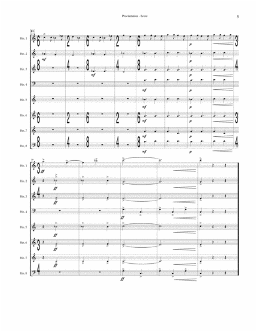 Proclamation (higher key) Horn scores gallery preview page 6