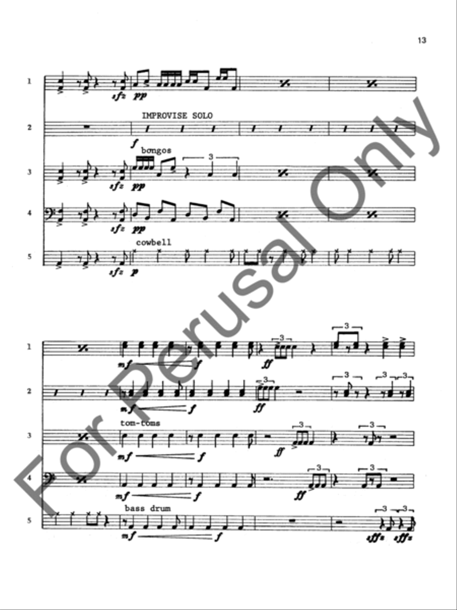 Blue Rhythm Quintet Percussion scores gallery preview page 13