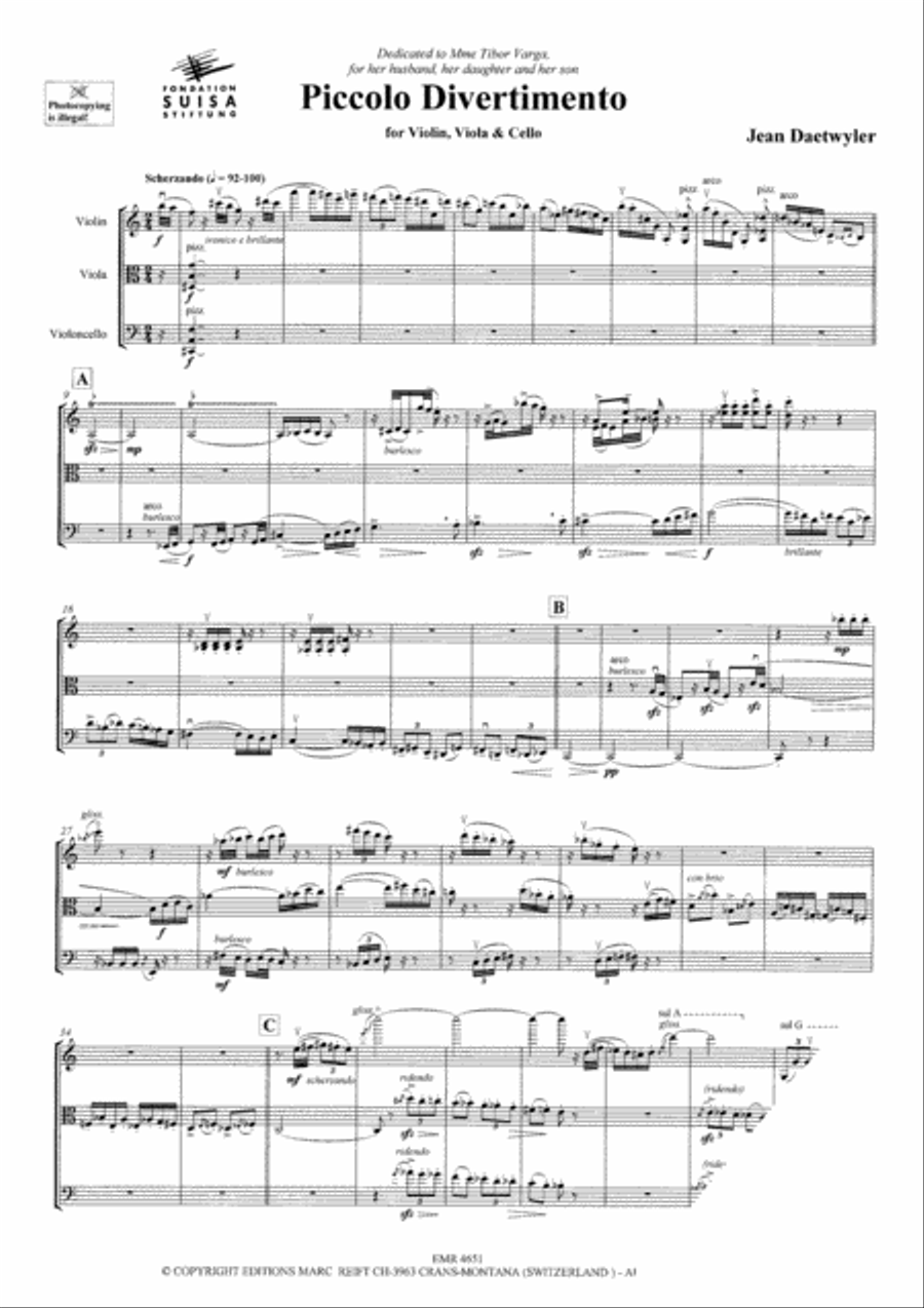 Piccolo Divertimento String Trio scores gallery preview page 3