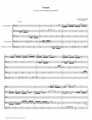 Prelude 02 from Well-Tempered Clavier, Book 2 (Trombone Quintet)
