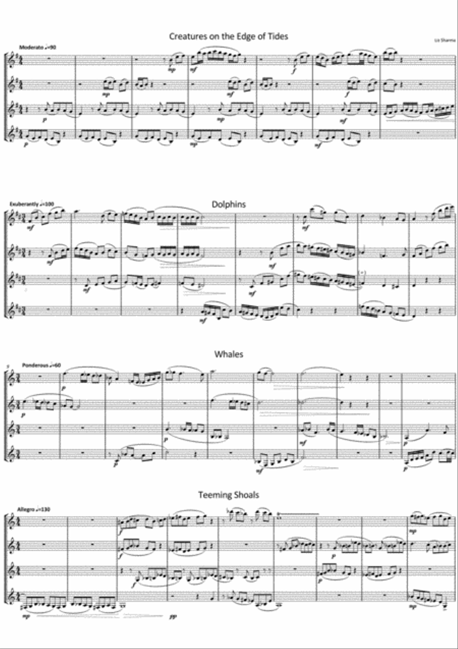Oceans Of Life Clarinet Quartet scores gallery preview page 2