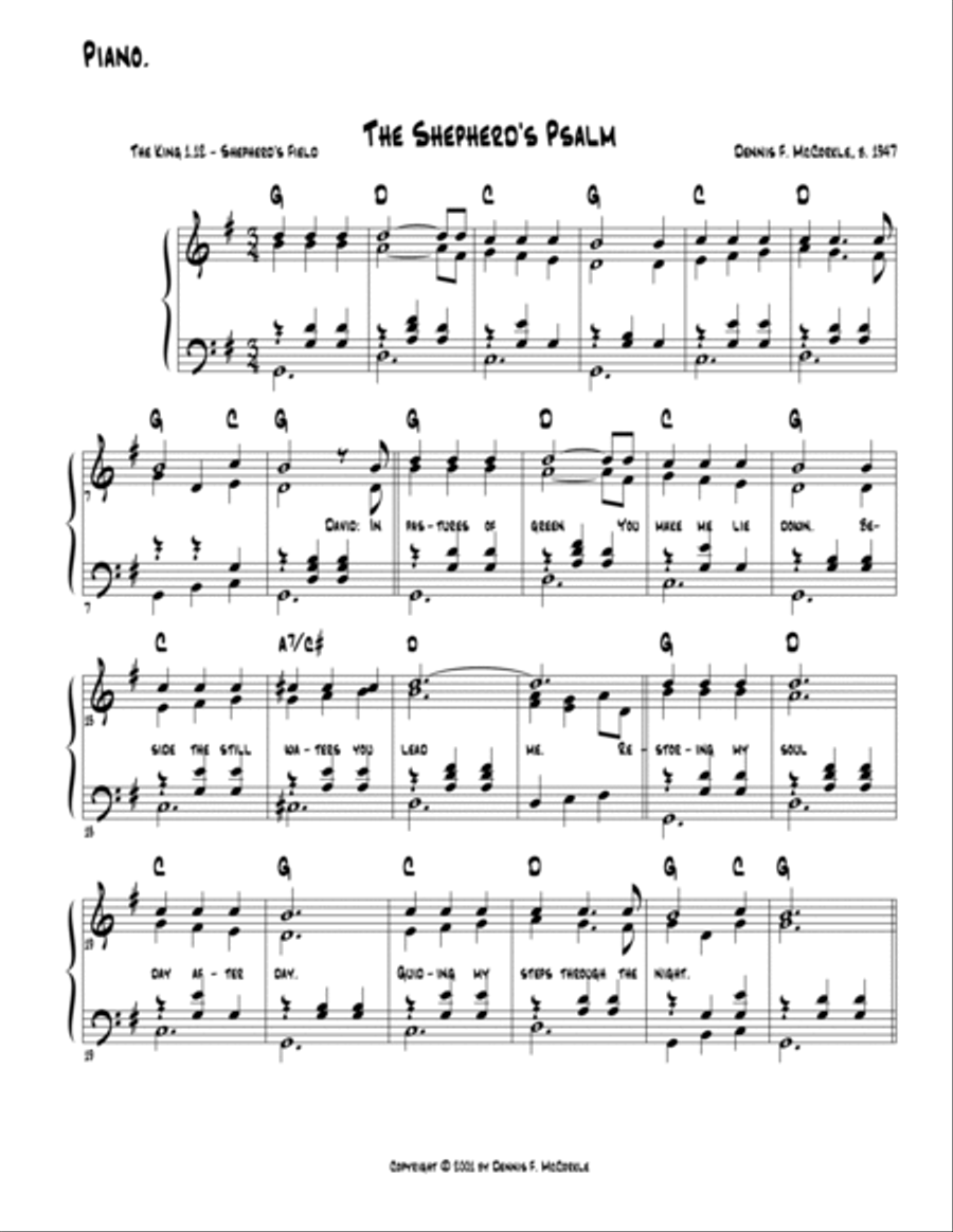 23rd Psalm (Pastures of Green) (David) from 