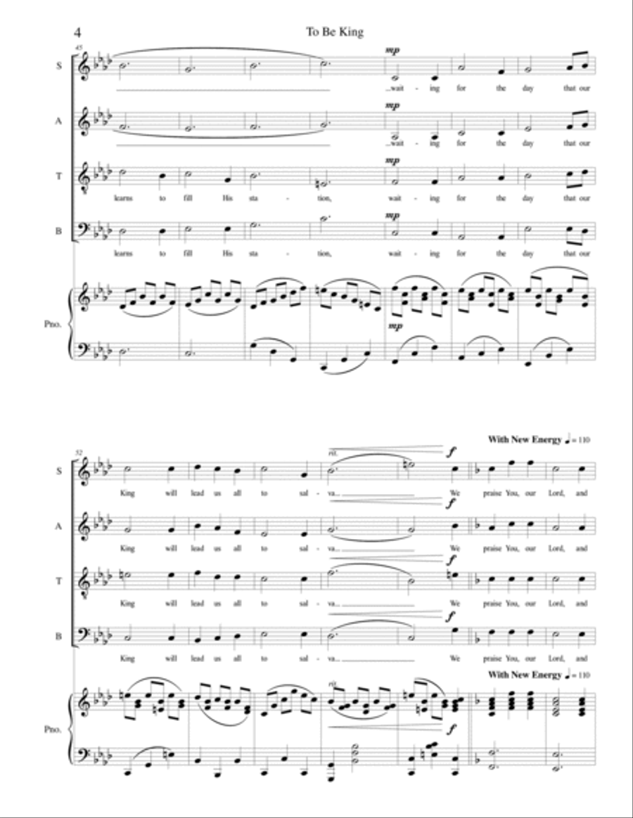To Be King To Be King 4-Part scores gallery preview page 4