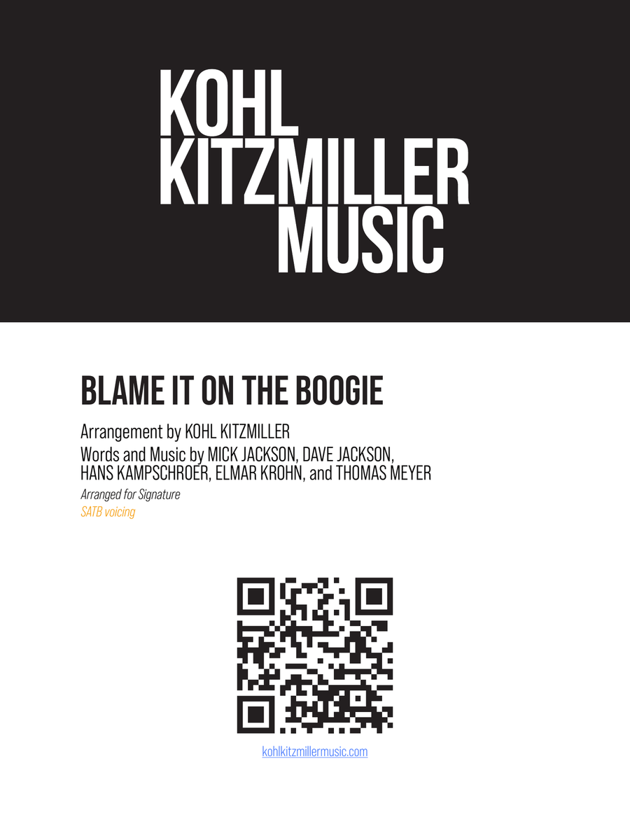 Blame It On The Boogie 4-Part scores gallery preview page 1