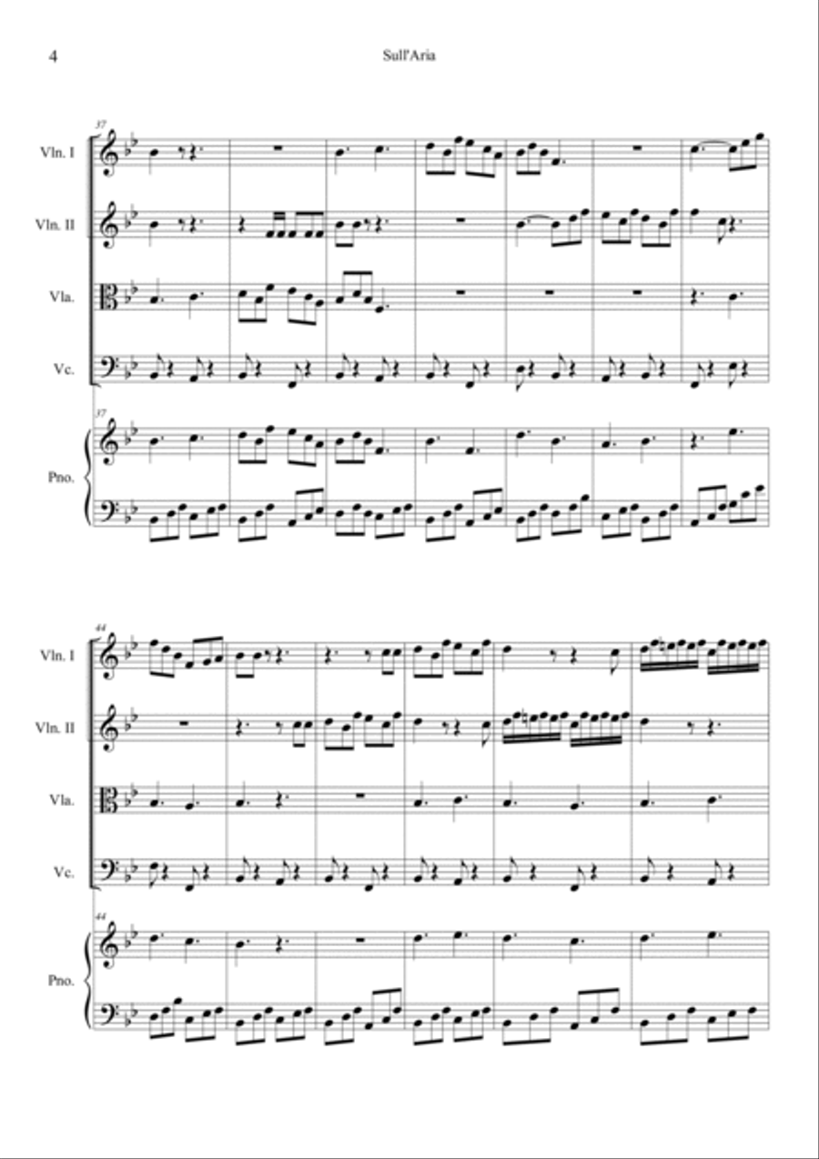 Sull'aria Piano Quintet scores gallery preview page 4