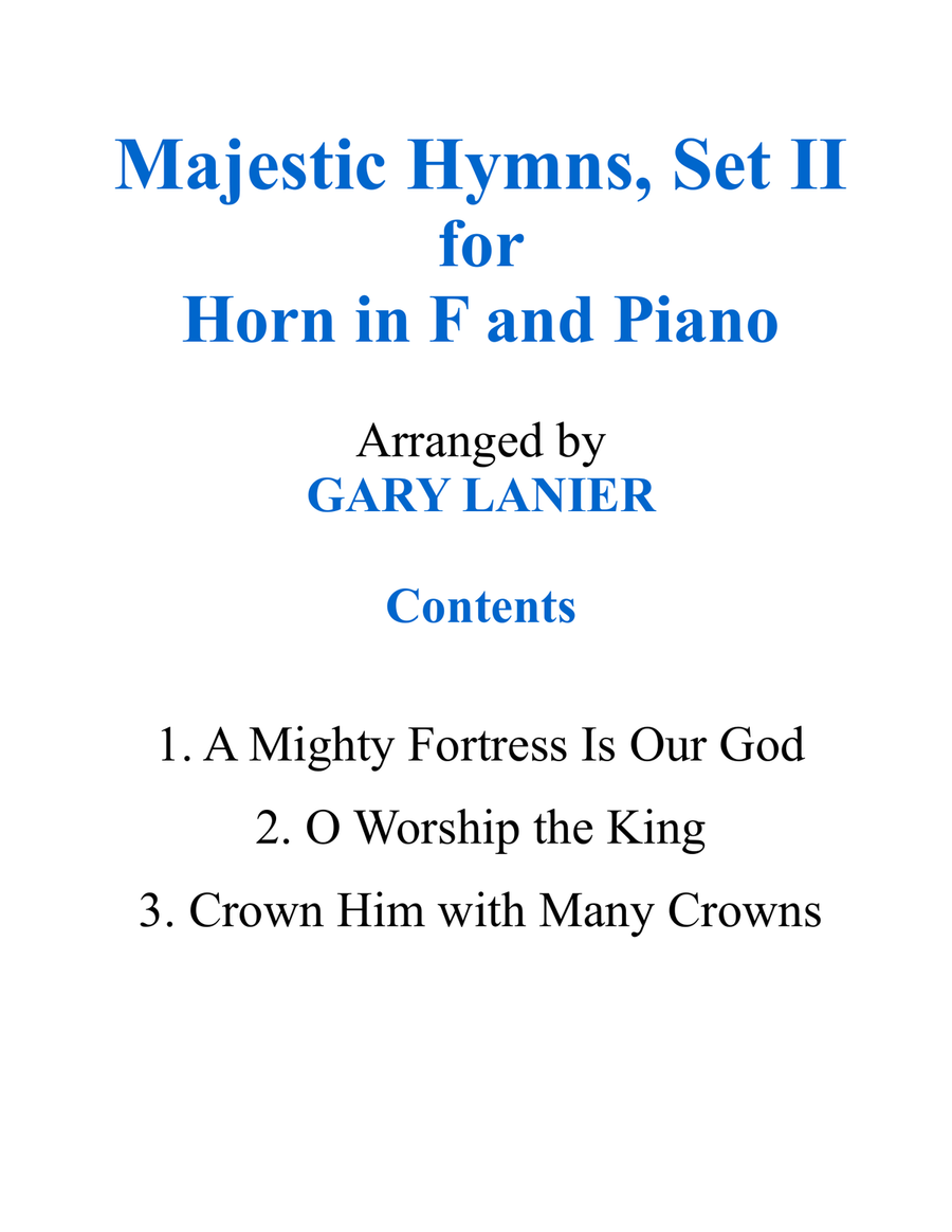 MAJESTIC HYMNS, SET II (Duets for Horn in F & Piano) Brass Duet scores gallery preview page 2